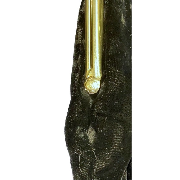 Early 1900s Black Velvet Evening bag clutch bow small chain strap. - Picture 5 of 8